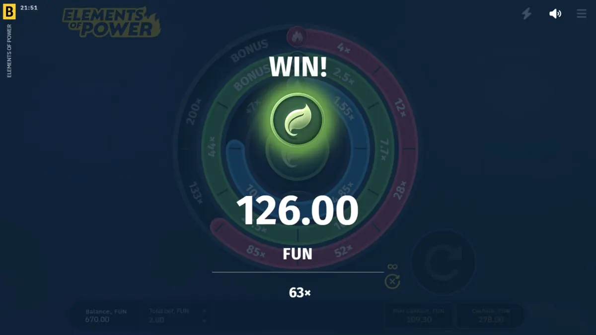 Tampilan visual elemen api, bumi, dan air dalam permainan slot Elements of Power